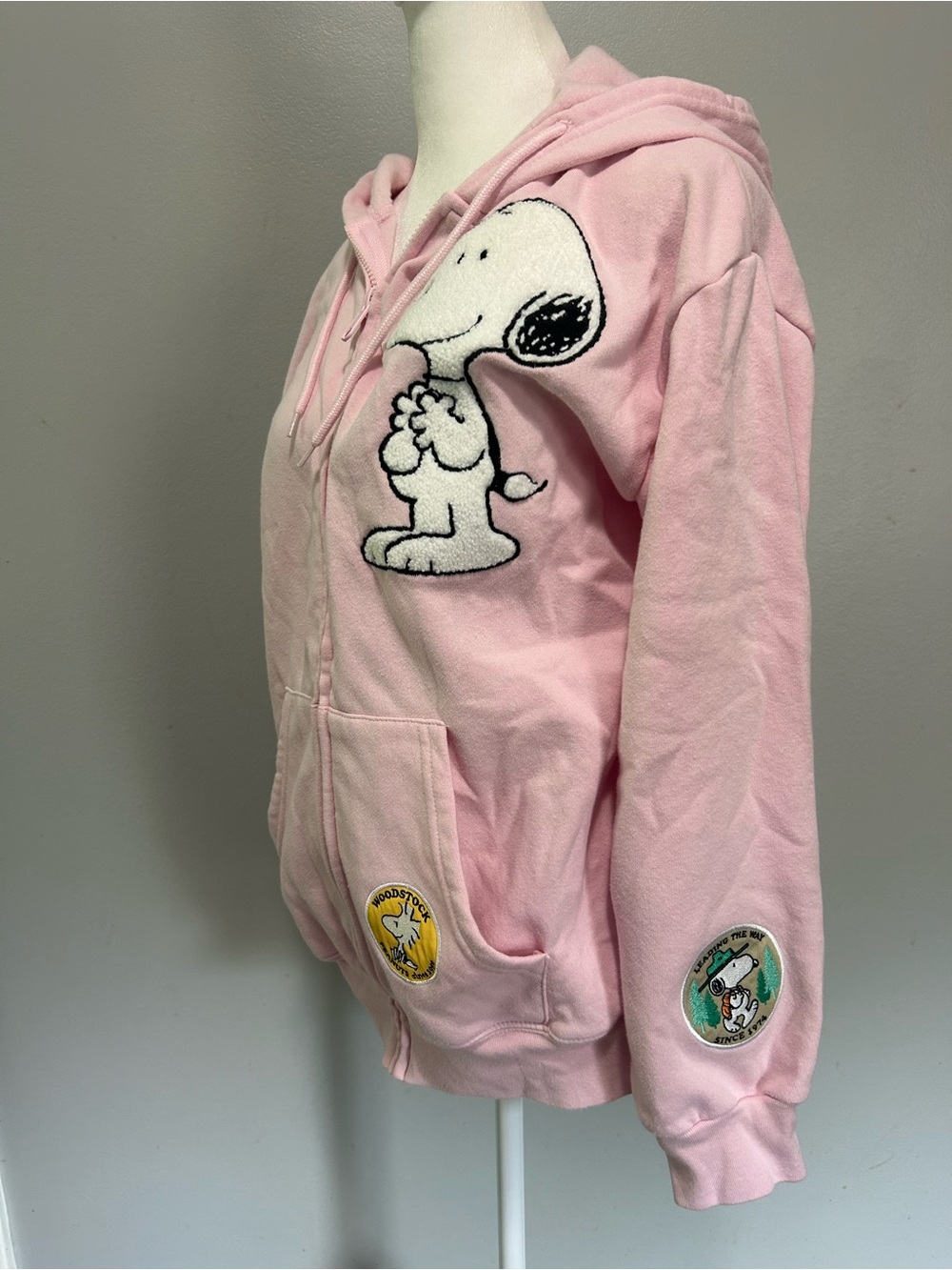 Women’s Peanuts Pink Snoopy & Woodstock Zip-Up Hoodie - Picture 2 of 11